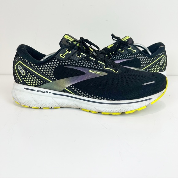 Brooks Shoes Brooks Ghost 4 Black Nightlife Lime Green Mens Running
